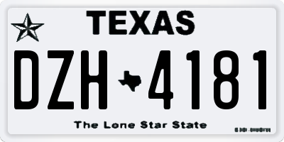 TX license plate DZH4181