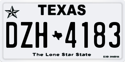 TX license plate DZH4183