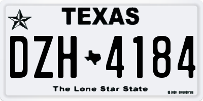 TX license plate DZH4184