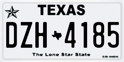 TX license plate DZH4185