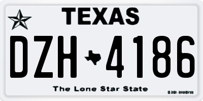 TX license plate DZH4186