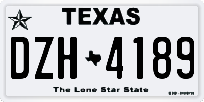 TX license plate DZH4189