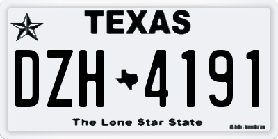 TX license plate DZH4191