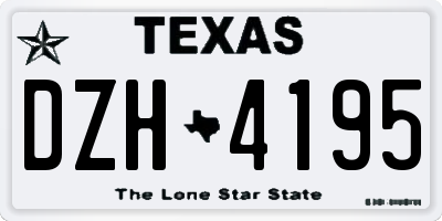 TX license plate DZH4195