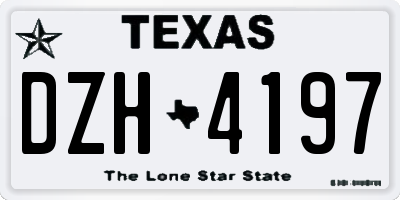 TX license plate DZH4197
