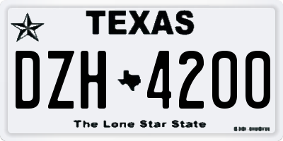 TX license plate DZH4200