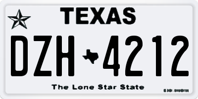 TX license plate DZH4212