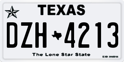 TX license plate DZH4213