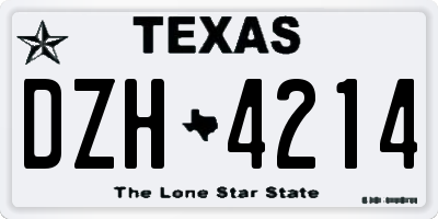 TX license plate DZH4214