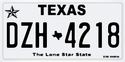 TX license plate DZH4218