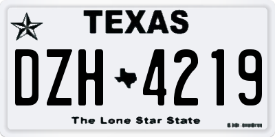 TX license plate DZH4219