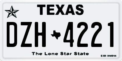 TX license plate DZH4221
