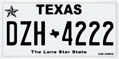 TX license plate DZH4222