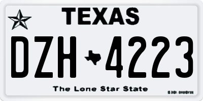 TX license plate DZH4223