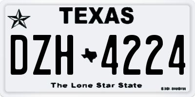 TX license plate DZH4224