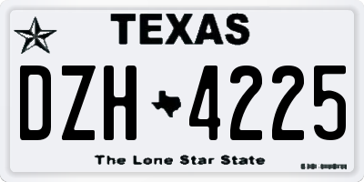 TX license plate DZH4225