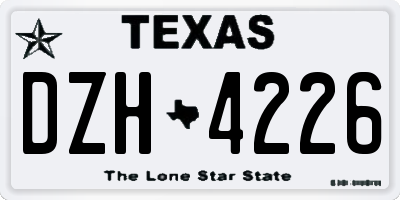 TX license plate DZH4226