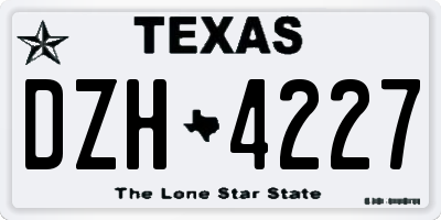 TX license plate DZH4227