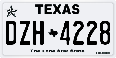 TX license plate DZH4228