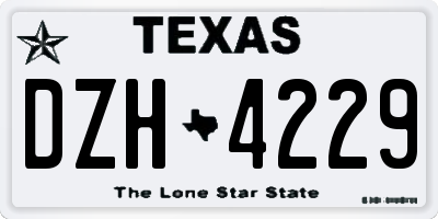 TX license plate DZH4229