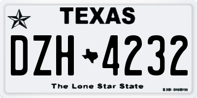 TX license plate DZH4232