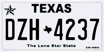 TX license plate DZH4237