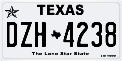 TX license plate DZH4238