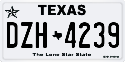 TX license plate DZH4239