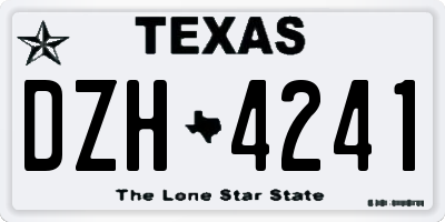 TX license plate DZH4241