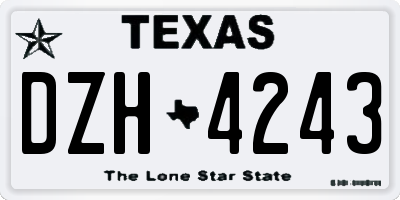 TX license plate DZH4243