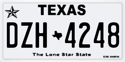 TX license plate DZH4248