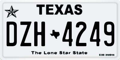TX license plate DZH4249