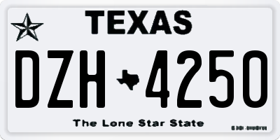 TX license plate DZH4250