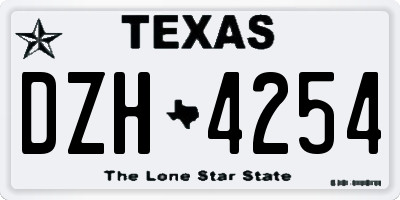 TX license plate DZH4254