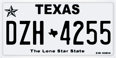 TX license plate DZH4255
