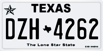 TX license plate DZH4262