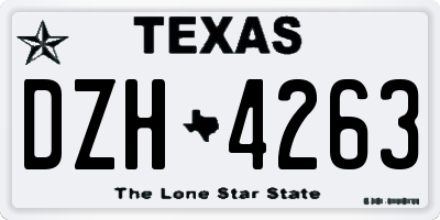 TX license plate DZH4263