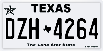 TX license plate DZH4264