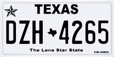TX license plate DZH4265