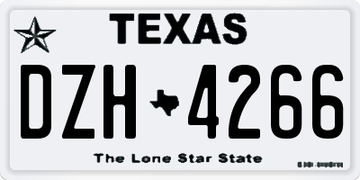 TX license plate DZH4266