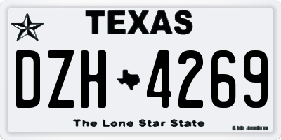 TX license plate DZH4269