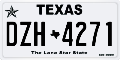 TX license plate DZH4271