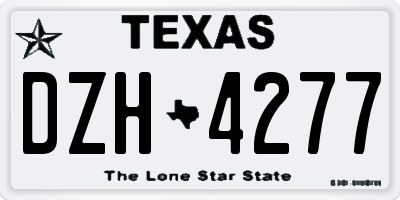 TX license plate DZH4277
