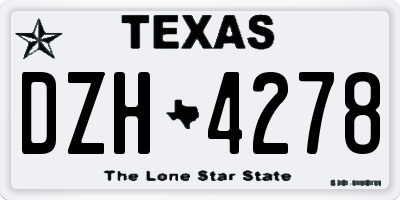 TX license plate DZH4278