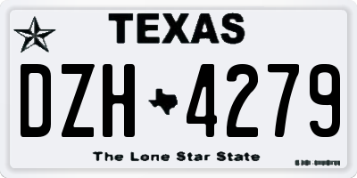 TX license plate DZH4279