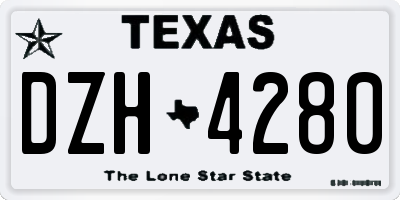 TX license plate DZH4280