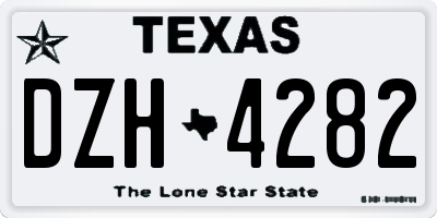 TX license plate DZH4282