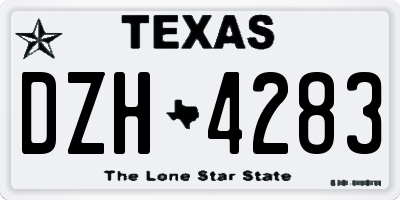 TX license plate DZH4283