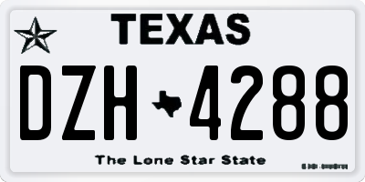 TX license plate DZH4288