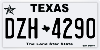 TX license plate DZH4290